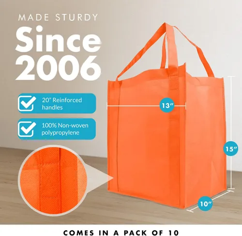 Vista 3 de Simply Green Solutions - Bolsas de comestibles reutilizables, bolsas anchas con asa reforzada de 20 pulgadas, bolsas de compras para comestibles