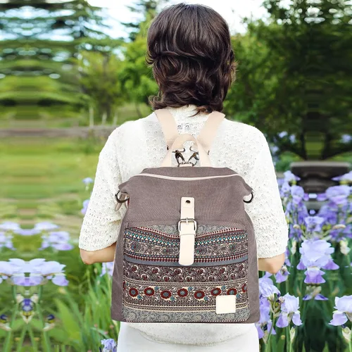 Vista 2 de Mochila casual y moderna para mujeres, ligera, con correas para los hombros, ideal como bolsa de viaje o mochila para el uso diario