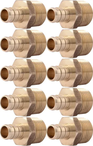 Vista 6 de SharkBite Adaptador Macho MNPT de Engaste de 1 Pulgada, Accesorio de Plomería de Latón, Tubería PEX, Cobre, UC140LFA
