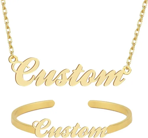Vista 13 de Personalized Custom Name Pendant Necklace Stainless Steel for Women
