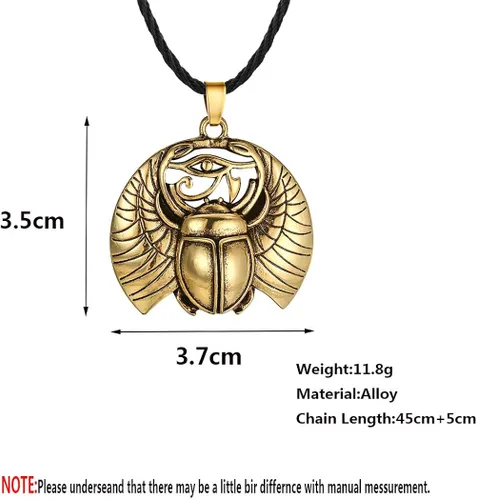 Vista 4 de Chengxun Egipto Ojo de Horus Colgante Egipto Collar para hombre Escarabajo Egipcio Collar