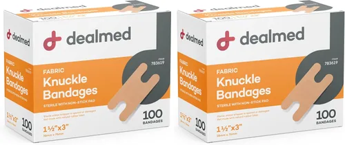Vista 9 de Dealmed Vendajes adhesivos flexibles para nudillos de tela, 100 unidades (1 paquete) vendajes con almohadilla antiadherente, sin látex, kit