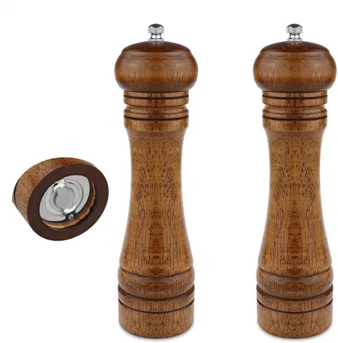 Vista 9 de Molinillo de pimienta – Molinillo de pimienta de 5 pulgadas, molinillo de pimienta recargable, juego de molinillo de sal y pimienta de roble