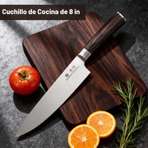 Vista 6 de imarku - Cuchillo de cocina profesional de 8 pulgadas, acero japonés HC