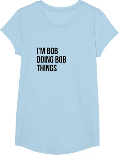 Vista 14 de Camiseta con texto en inglés "I'm Bob Doing Bob Things" Asfalto