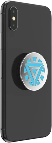 Vista 3 de PopSockets Agarre adhesivo para teléfono, soporte, soporte para teléfono, Marvel - Reactor de arco esmaltado