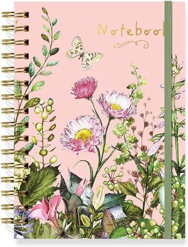 Vista 18 de Designer Greetings, Designer Papers - Diario de tapa flexible con banda elástica, diseño de flores aisladas Bloom, 320 páginas (6" x 8.25")