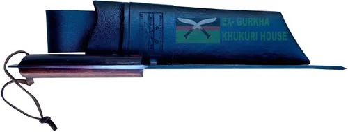 Vista 5 de EGKH-14 - Cuchillo de machete libre de óxido, hoja forjada a mano de espiga completa, khukuri o khukris, hecho a mano en Nepal
