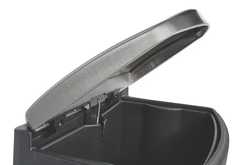 Vista 10 de Papelera acero inoxidable con pedal Rubbermaid Commercial Slim Jim, Negro (Black Trim), 1