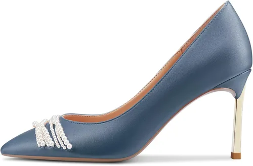 Vista 2 de Castamere Women Slip-on High Heel Pointed Toe Pumps Prom Matte 8.5CM Heels C1