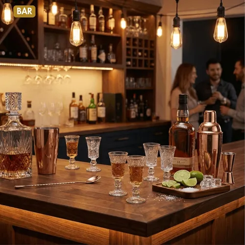 Vista 6 de Youeon Juego de 12 vasos de chupito de 1.5 onzas, vasos de chupito de vidrio grabado con base pesada, vasos pequeños para tequila, whisky, vodka