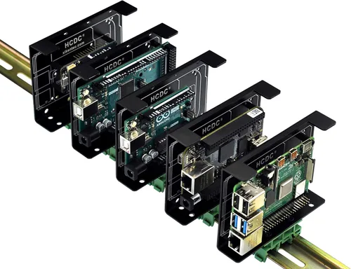 Vista 5 de Soporte de montaje en carril DIN para Raspberry Pi A+ B+2B 3B 3B+4B Zero Arduino Uno Mega Mkr BeagleBone