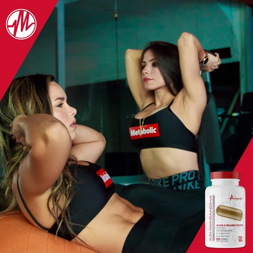 Vista 6 de Metabolic Nutrition Ashwagandha 2200 mg hecho con polvo de Ashwagandha orgánico y extracto de pimienta negra, 90 cápsulas veganas