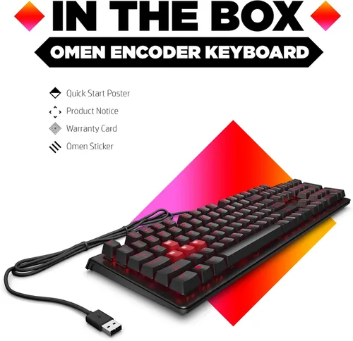 Vista 5 de Omen by HP Encoder Keyboard 6YW75AA Marrón teclado