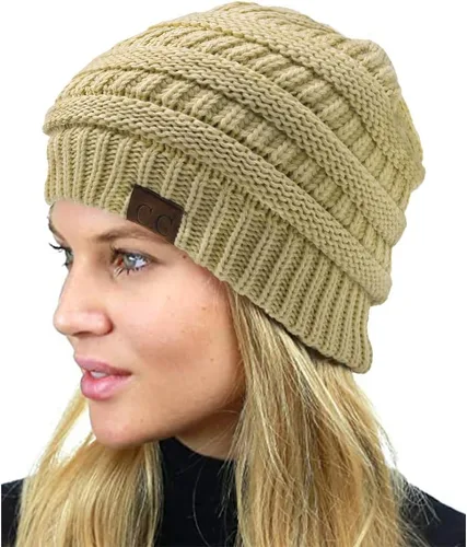 Vista 236 de C.C Trendy Warm Chunky Soft Stretch Cable Knit Beanie
