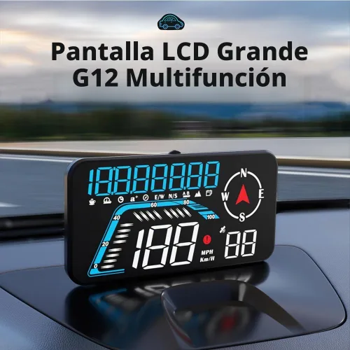 Vista 5 de Riloer Pantalla frontal para automóvil con chip GPS, brújula y sensor de luz, HUD con pantalla LED HD de 5.5 pulgadas (12.18 * 6.85cm), pantalla
