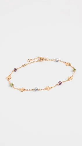 Vista 2 de Tory Burch Pulsera delicada de cadena de perlas Kira para mujer