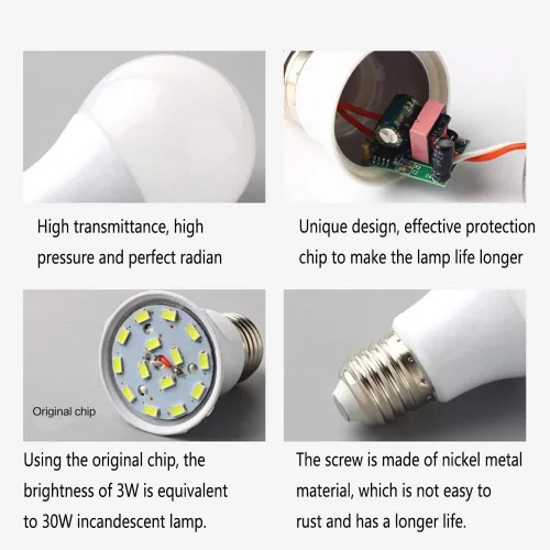 Vista 3 de Bombillas de Luz LED de Bajo Voltaje de 12V - Neutral 3W (Solo para 12-36V), Paquete de 6