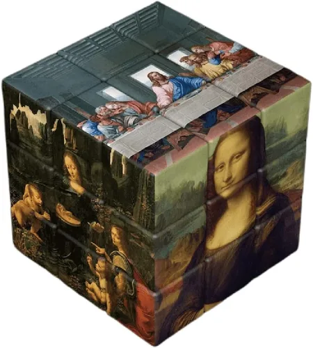 Vista 5 de World Famous Paintings Magic Cube, Art Magic Square, Creative Puzzle Cube (pintura tradicional china)