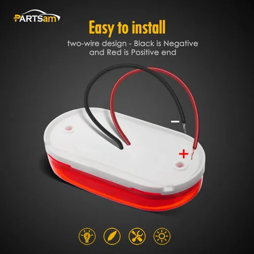 Vista 4 de Luces laterales de 6 LED de 4 pulgadas, rojo (5xRed)