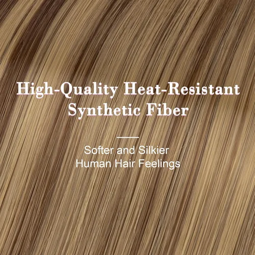 Vista 3 de S-noilite 8 piezas de extensiones de cabello largo con clip para mujer, extensiones de cabello sintético de doble trama, 18 pulgadas, #12H24 Honey
