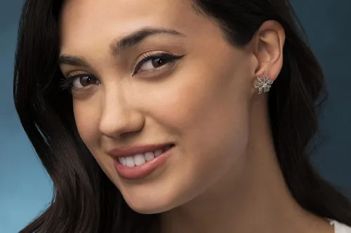 Vista 2 de Natalia Drake Lindos aretes de diamantes de 1 Cttw para mujer en plata esterlina 925 chapada en rodio, Metal precioso., Diamante