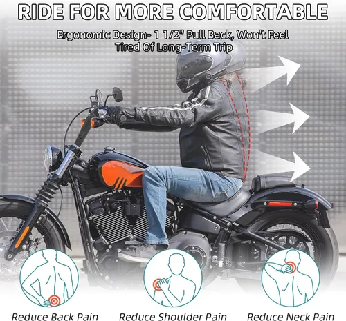 Vista 5 de Abrazadera superior para manillar de 1 pulgada / 0.984 in, kit de extensión de barra de mango alto de 6 pulgadas, ajuste universal para Harley