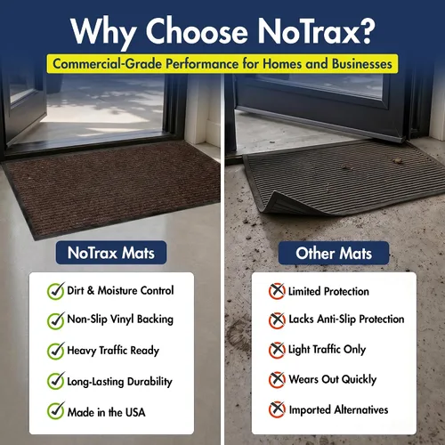 Vista 8 de Notrax 109 Alfombra de entrada con cepillo para interior/exterior, 2' x 3', alfombra absorbente y resistente al deslizamiento para entrada, marrón