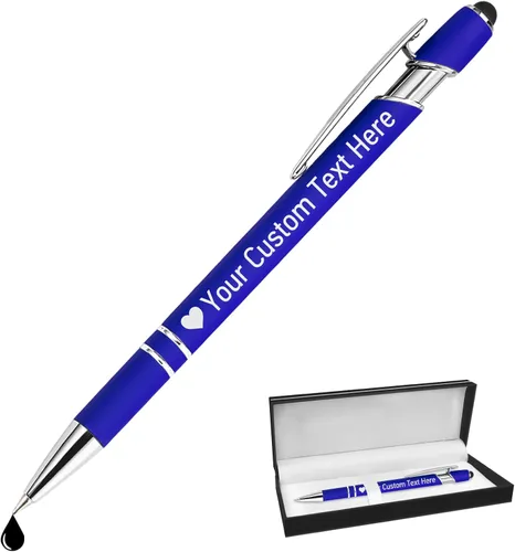 Vista 102 de STREADVE Bolígrafos personalizados personalizados con nombre grabado, logotipo, texto, bolígrafos de escritura suave, regalo personalizado para Negro