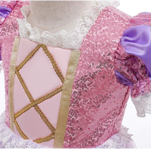 Vista 15 de Vestido de cumpleaños de princesa Sofía para niñas, disfraz de Halloween, concurso de Navidad, fiesta de noche, baile