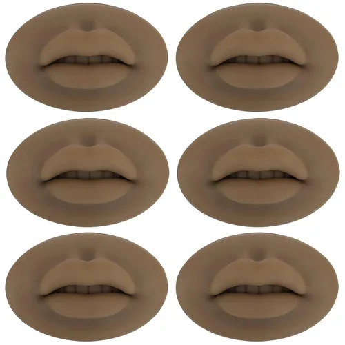 Vista 7 de Labios falsos de tatuaje, 3 piezas de tatuajes, labios de práctica de silicona 5D para prácticas de maquillaje, práctica de tatuajes realistas
