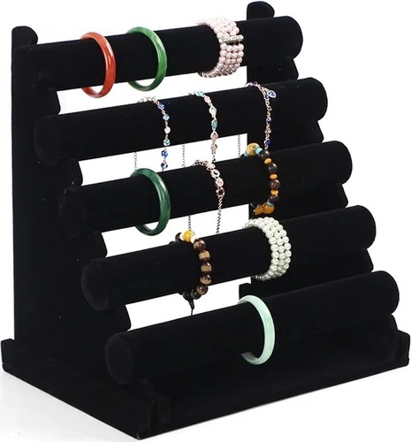 Vista 4 de ChezMax Soporte de joyería extraíble de 5 niveles para pulsera, collar y soporte de reloj