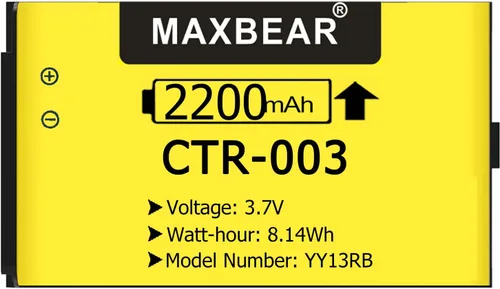 Vista 7 de MAXBEAR CTR-003 Battery, (Upgraded) 2200mAh Li-ion New 0 Cycle Internal Replacement Battery for 3DS New 2DS XL 2DS Game Console with Repair Tool Kit