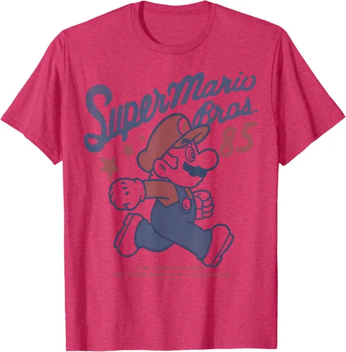 Vista 32 de Nintendo Super Mario Brothers '85 Vintage Stars - Camiseta Gris Oscuro