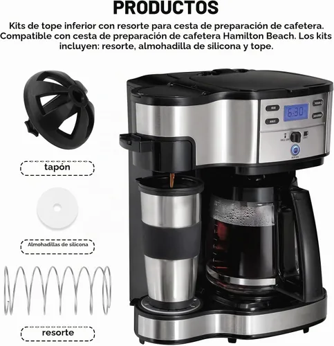 Vista 6 de Cesta de preparación de café Kits de tapones con resorte inferior