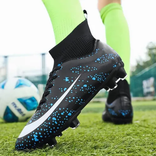 Vista 6 de DHOVOR Tacos de fútbol para mujer, tacos de fútbol juvenil, tenis de fútbol para exteriores e interiores