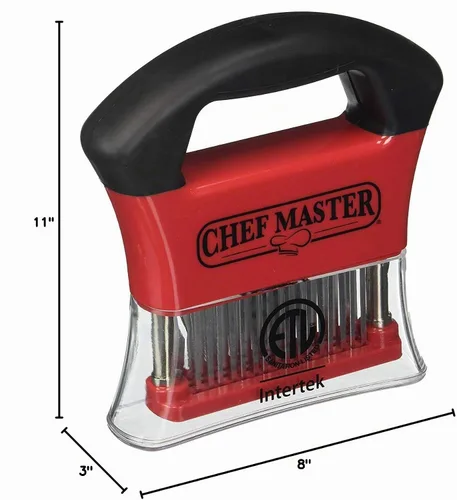 Vista 8 de Chef Master - Herramienta ablandadora de carne, acero inoxidable, cuchillas de aguja