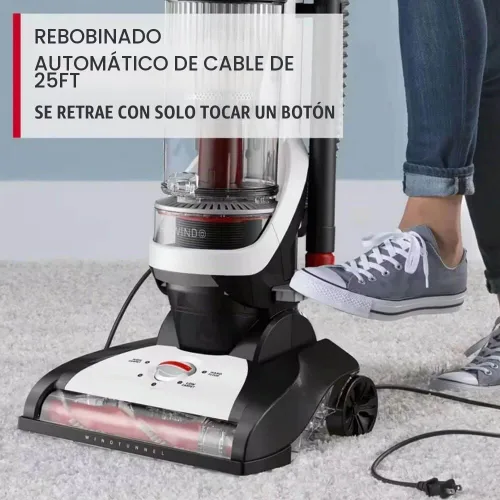 Vista 3 de Hoover UH71320VFR WindTunnel - Aspiradora vertical para mascotas sin bolsa, color blanco