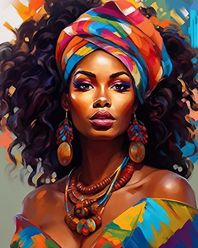Vista 14 de Tucocoo Kit de pintura africana por números para niñas negras, lienzo de 16 x 20 pulgadas, pintura al óleo para niños, estudiantes, adultos
