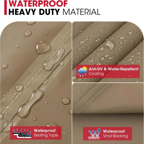 Vista 3 de Unicook - Funda para parrilla de barbacoa, resistente al agua, para exteriores, con costuras selladas, resistente al desgarro y a la decoloración