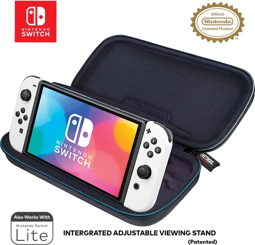 Vista 3 de Game Traveler Metroid - Funda de transporte para Switch OLED, Switch y Switch Lite, funda de viaje portátil rígida, soporte de visión ajustable