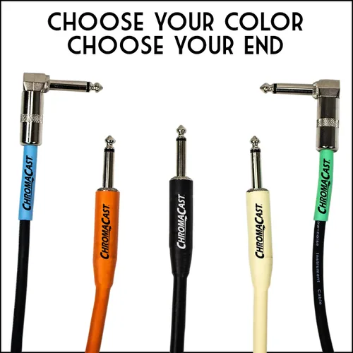 Vista 2 de ChromaCast Pro Series CC-PSCBLSS cables para instrumentos con extremos derechos, Vainilla crema