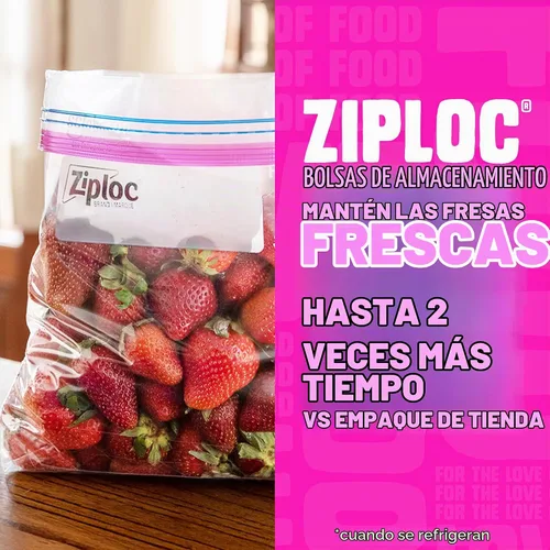 Vista 3 de Ziploc Bolsas de almacenamiento de alimentos de 2 galones, parte inferior de pie, fáciles de llenar, 12 bolsas en total