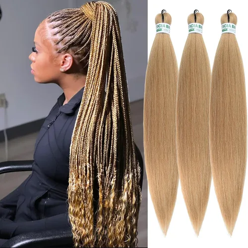 Vista 145 de Cabello trenzado para niños preestirado de 16 pulgadas, color negro para niños, trenzas sin nudos