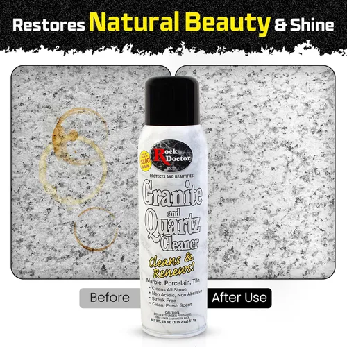 Vista 4 de Rock Doctor Spray limpiador de granito y cuarzo, lata de 18 onzas, limpia azulejos, mármol, encimera de cocina y superficies de piedra natural