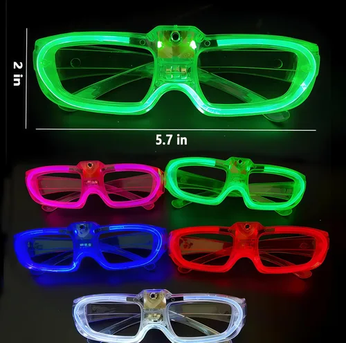 Vista 2 de Paquete de 20 lentes LED que brillan en la oscuridad, suministros de fiesta, lentes iluminados para niños y adultos, cumpleaños, vacaciones