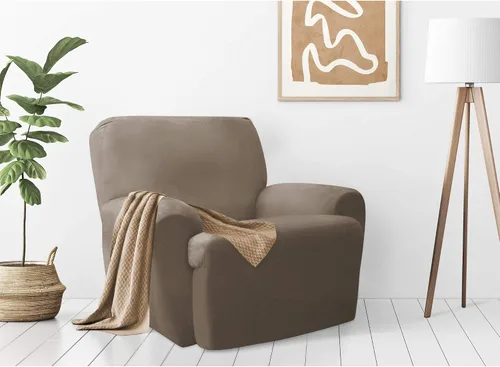 Vista 17 de Zenna Home, Funda para muebles color chocolate/marrón: Funda elástica de felpa de 1 pieza para sofá biplaza (EFCLSTCH)