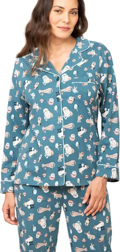 Vista 24 de PajamaGram Conjunto de pijama para mujer – Pijama para mujer, jersey novio, 100% algodón