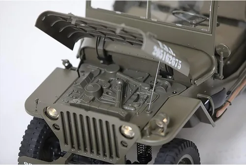 Vista 6 de Fms 1/6 1941 MB Scaler RC mini Jeep RC Truck MB Scaler 4x4 Grado Hobby RC Rock Crawler con escobillas RC Ejército Militar para Adultos, RS (1/6)