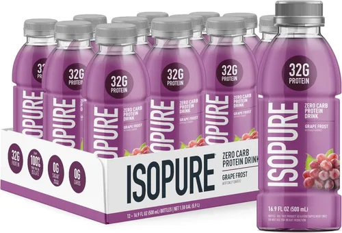 Vista 12 de Isopure Zero Carb 32g Proteína Transparente Lista para Beber, Aislado de Proteína de Suero, Ponche Alpino, 12 Paquetes (El empaque puede variar)
